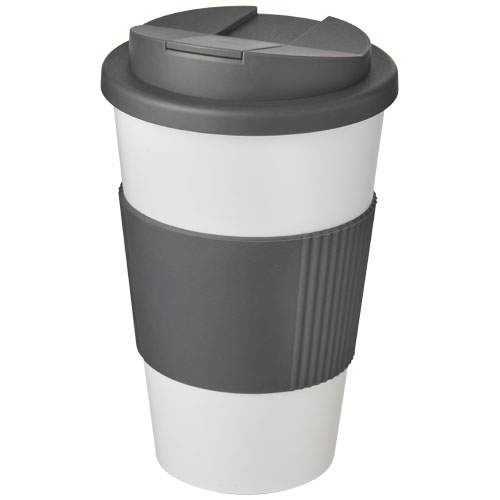 Gobelet isolant promotionnel avec grip 350ml Americano® Blanc et Gris